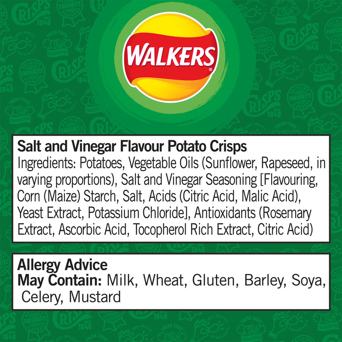 Walkers Crisps Salt And Vinegar Lunch Sharing Snacks 6 Bags x 150g - Image 8