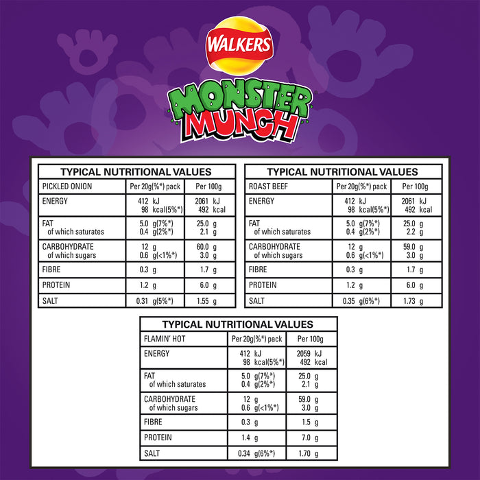 Walkers Crisps Variety Mix Pack Snacks Monster Munch 16 x 12 - Image 3