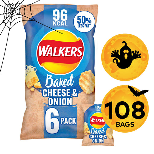 Walkers Baked Crisps Cheese & Onion  Multipack Snacks 18 x 6 Bags - Image 1