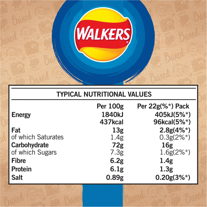Walkers Baked Crisps Cheese & Onion  Multipack Snacks 18 x 6 Bags - Image 2