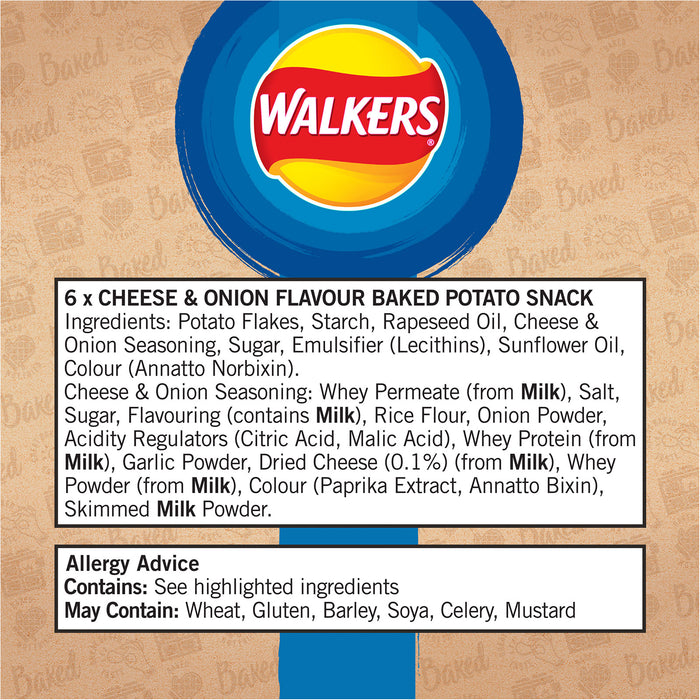 Walkers Baked Crisps Cheese & Onion  Multipack Snacks 18 x 6 Bags - Image 3