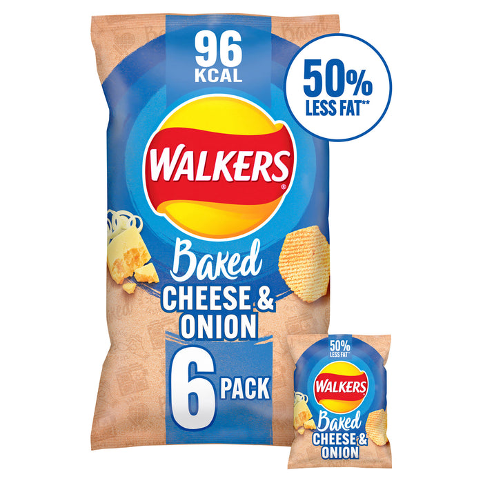 Walkers Baked Crisps Cheese & Onion  Multipack Snacks 18 x 6 Bags - Image 4