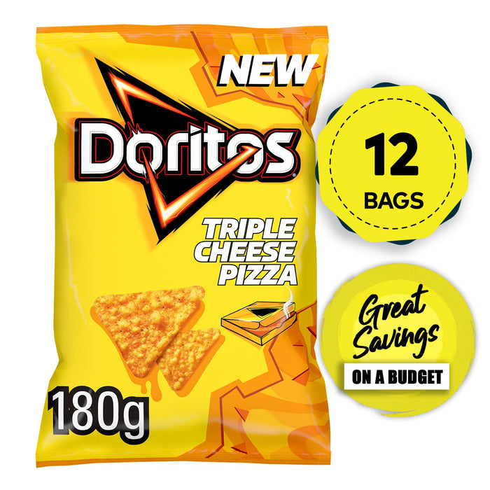 Doritos Tortilla Chips Triple Cheese Pizza Sharing Snack 12Bag x180g - Image 1
