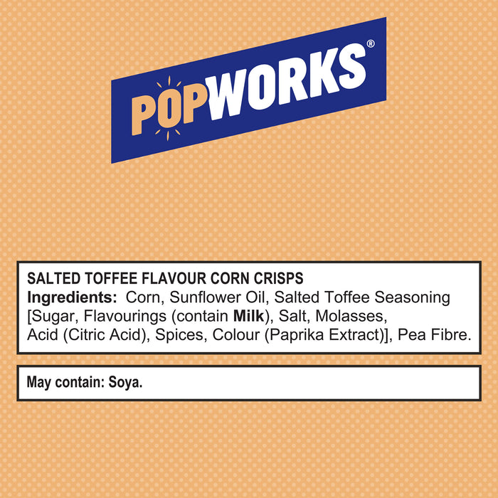 PopWorks Crisps Salted Toffee Sharing Popped Snacks 12 Bags x 85g - Image 3