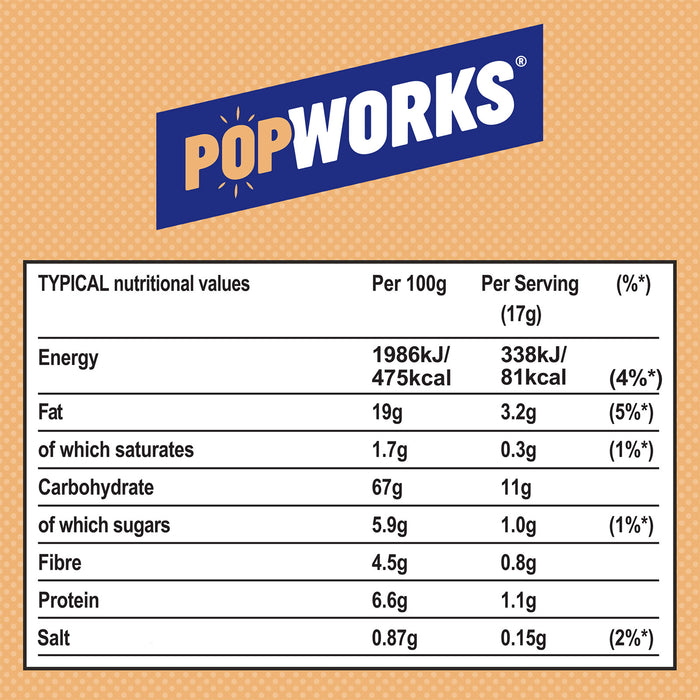 PopWorks Crisps Salted Toffee Sharing Popped Snacks 12 Bags x 85g - Image 4