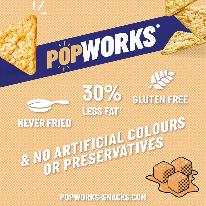 PopWorks Crisps Salted Toffee Sharing Popped Snacks 12 Bags x 85g - Image 7