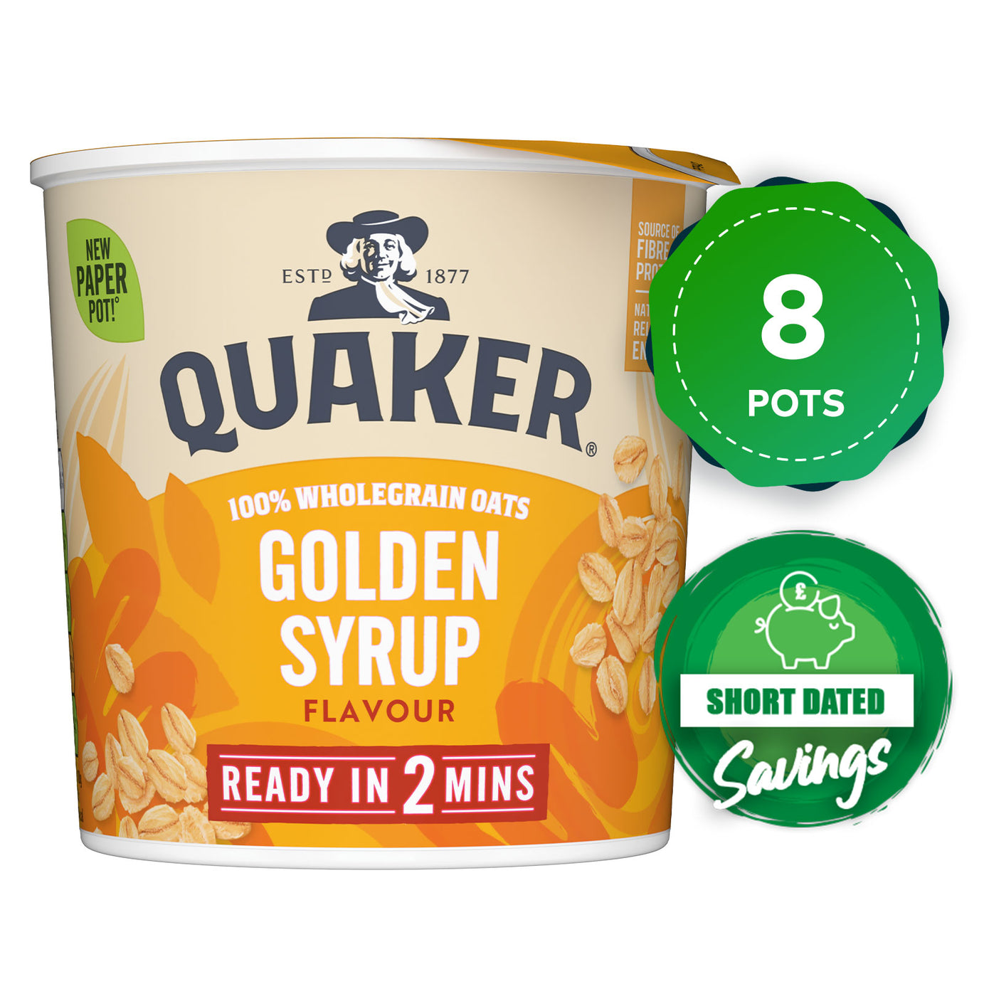Quaker Porridge Oats Oat So Simple Golden Syrup 57g Pack of 8 - Image 10