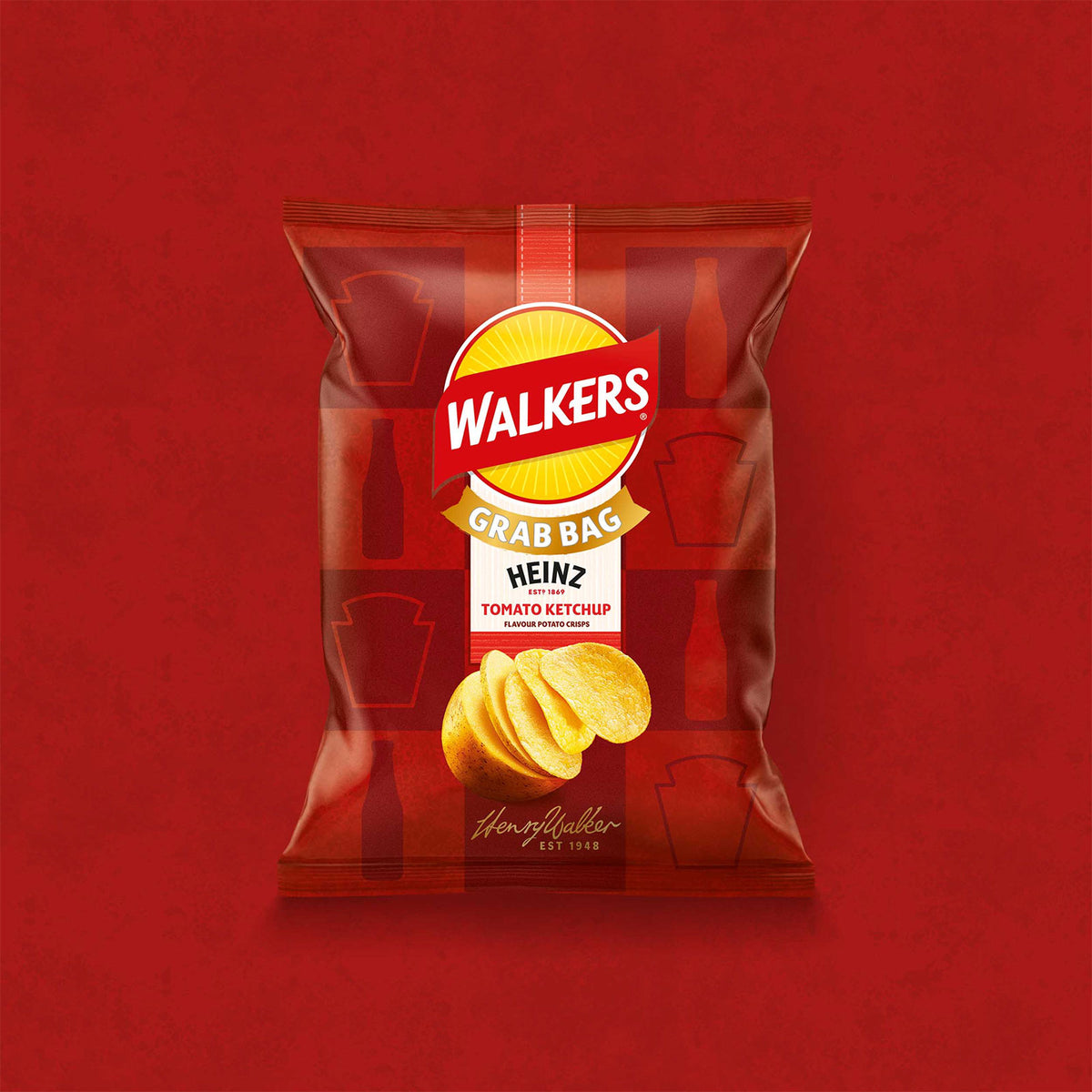 Walkers Heinz Tomato Ketchup Grab Bag Crisps 32 x 45g - Image 3