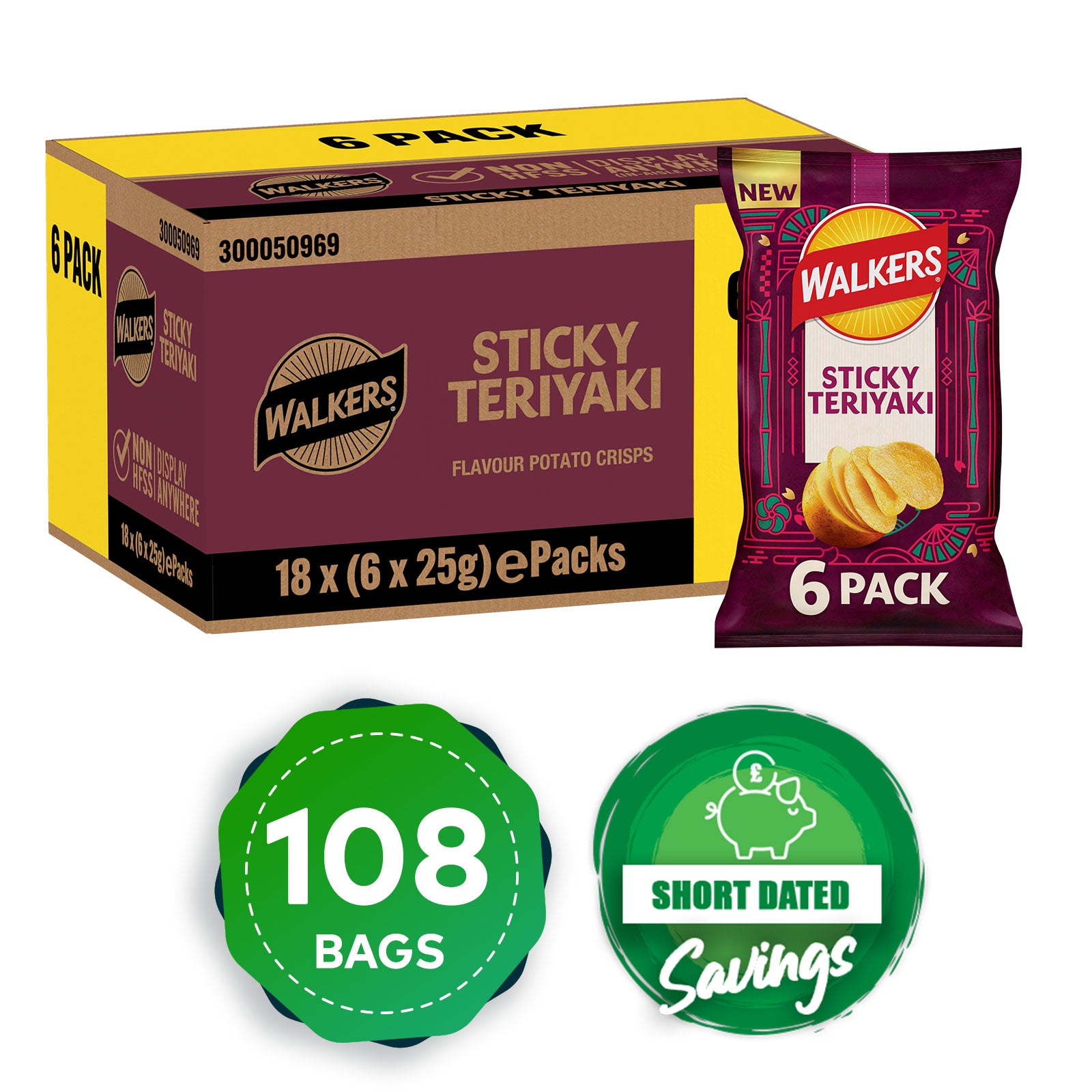 Walkers Crisps Sticky Teriyaki Flavour Sharing Multipack 108 x 25g - Image 10