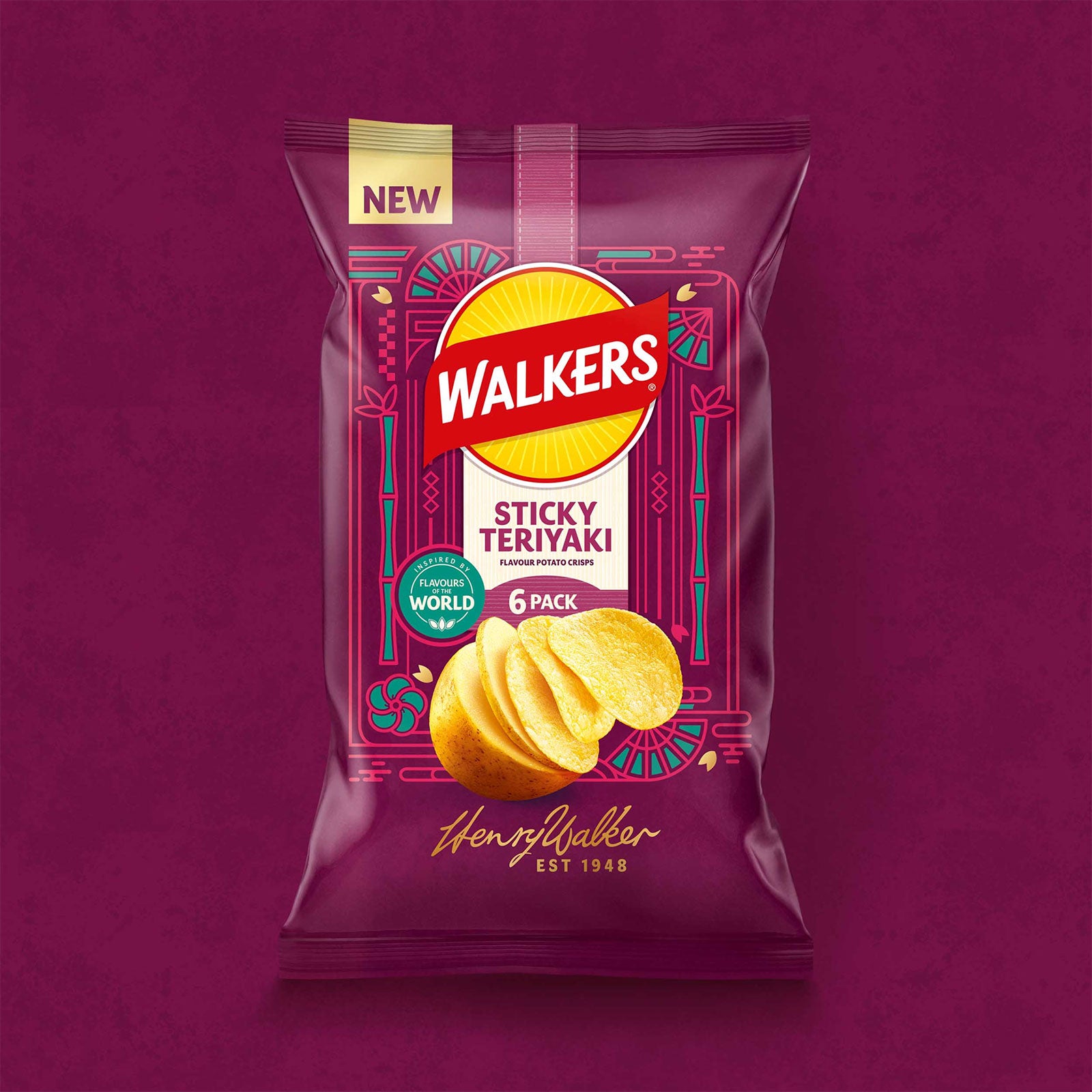 Walkers Crisps Sticky Teriyaki Flavour Sharing Multipack 108 x 25g - Image 3