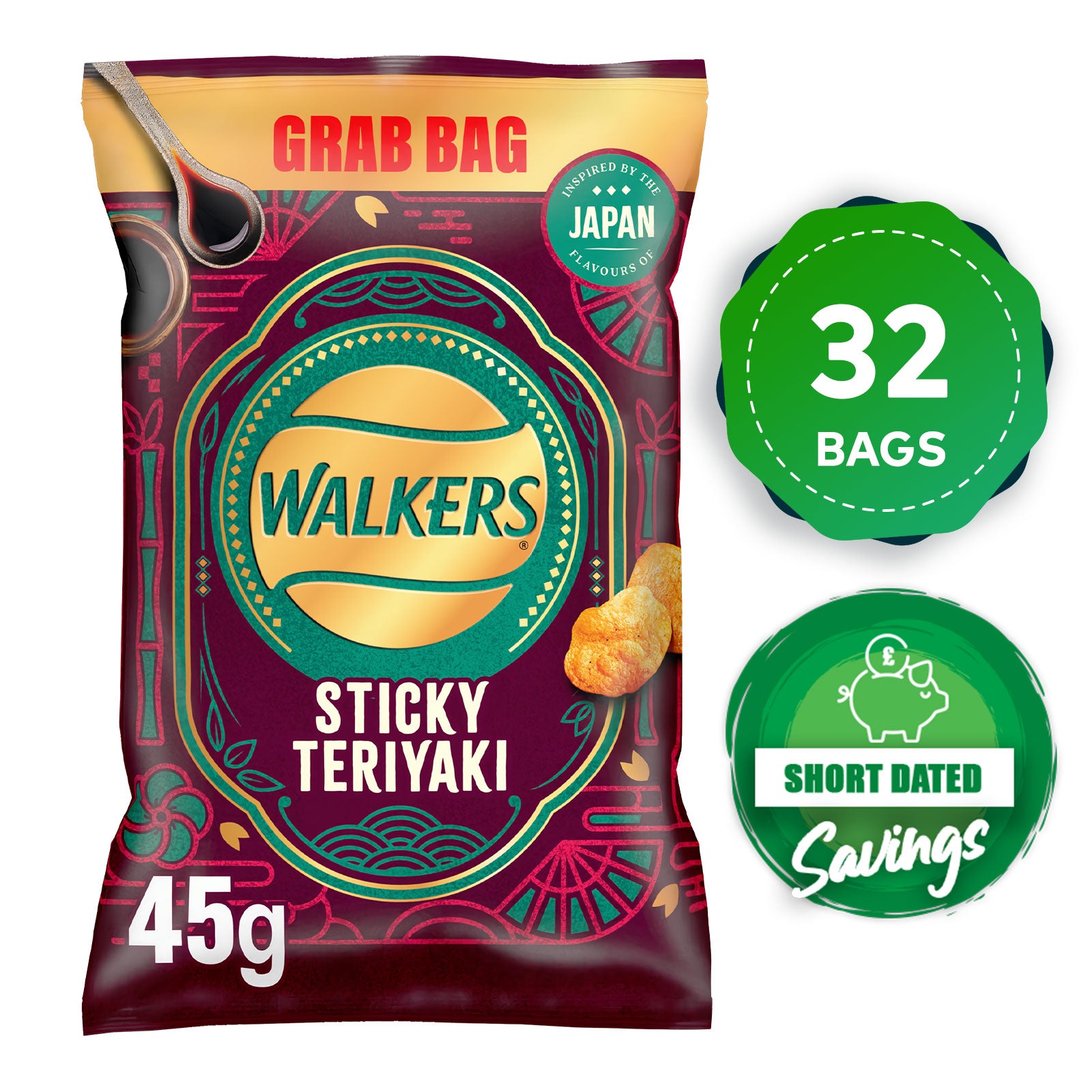 Walkers Crisps Sticky Teriyaki Sharing Multipack 32 Bags x 45g - Image 10