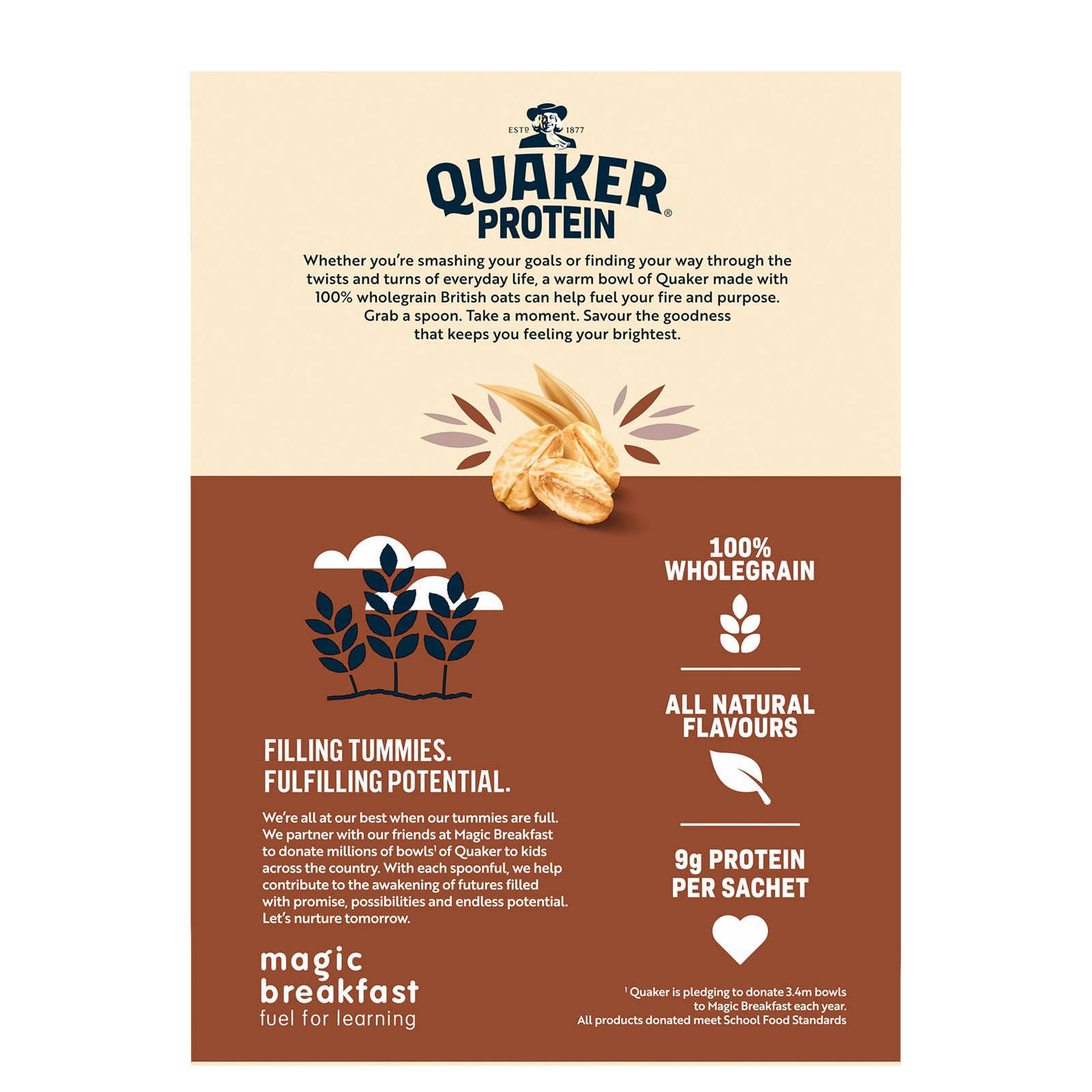 Quaker Oats High Protein Chocolate Brownie Porridge Sachets 48 x 44g - Image 3
