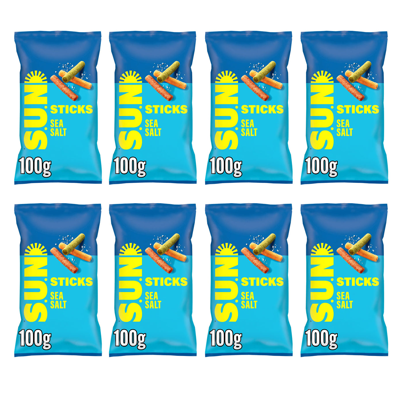 SUN Sticks Snacks Sea Salt Sharing Bag Crisps 8 x 100g - Image 3