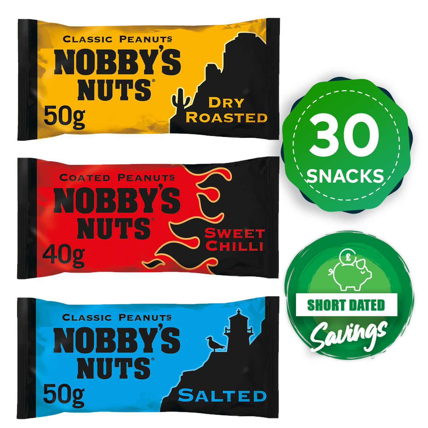 Nobby's Nuts Snack Bar Chilli Salted Dry Roasted Peanuts Bundle 30 - Image 1