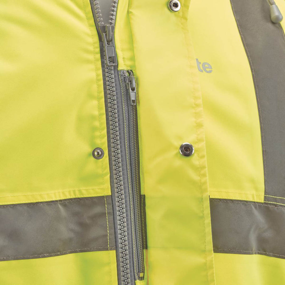 Site Hi-Vis Traffic Jacket Mens Yellow Waterproof Safety Coat Medium 51" Chest - Image 6