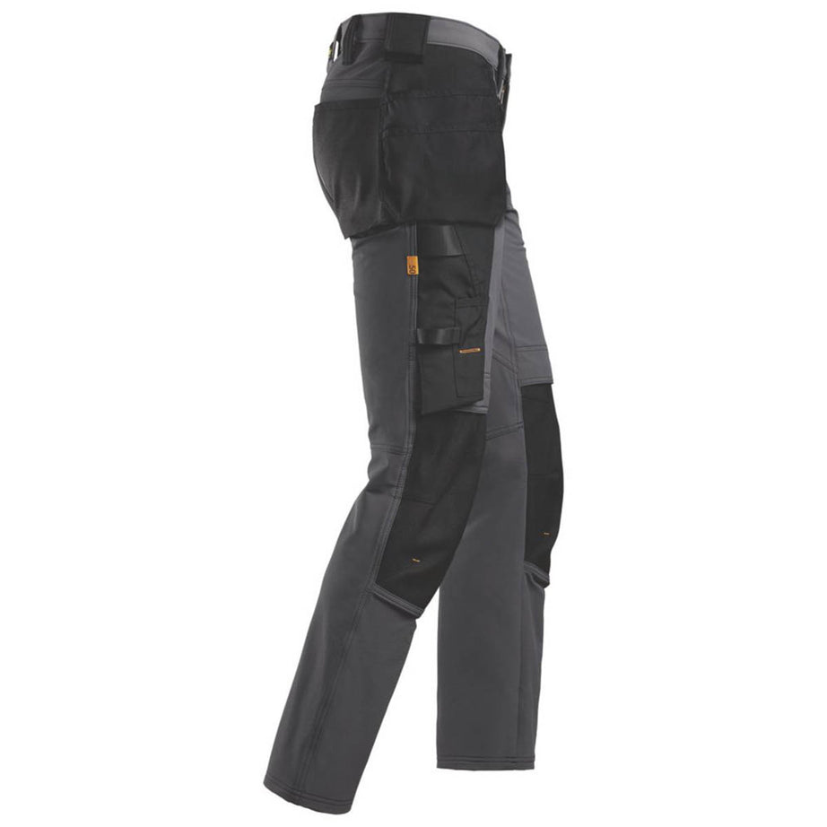 Snickers Work Trousers Mens Slim Fit Grey Black Stretch Multi Pockets 35"W 32"L - Image 4