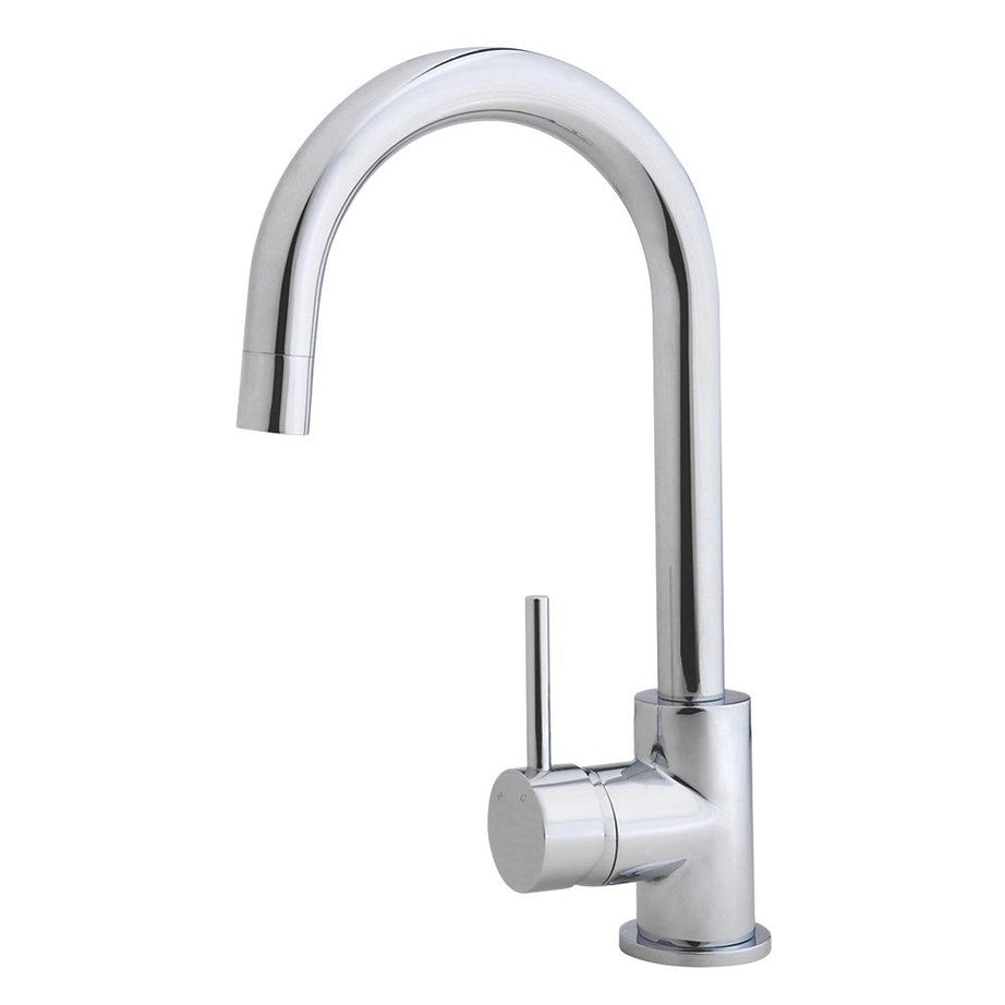 Swirl Kitchen Tap Mono Mixer Single Side Lever Brass Ceramic Disc Modern Faucet - Image 1