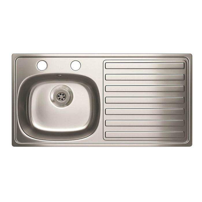 Carron Kitchen Sink 1 Bowl Phoenix Stainless Steel Right-Hand Drainer 940x485mm - Image 2