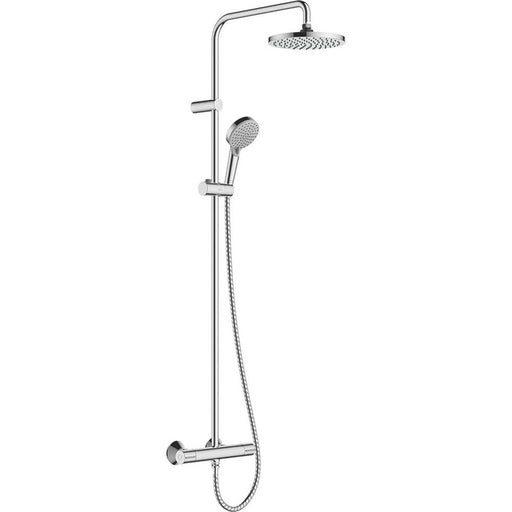 Mixer Shower System Thermostatic Chrome Dual Twin Round Head Modern Single Spray - Image 1
