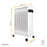 Oil Filled Radiator White Steel Freestanding LCD Display Smart 2500W 240V IPX0 - Image 2