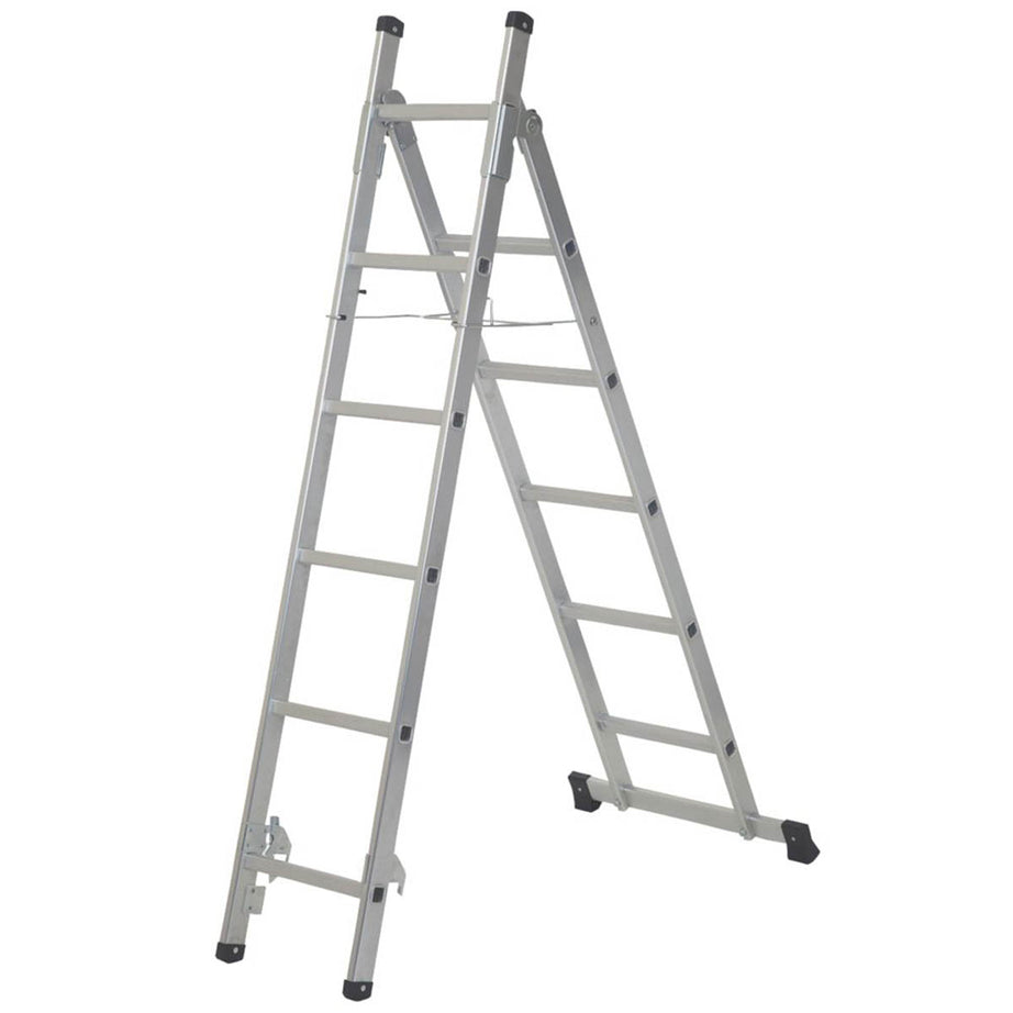 Werner Combination Ladder Aluminium 2.42m Stepladder 3 Positions Multi Purpose - Image 1
