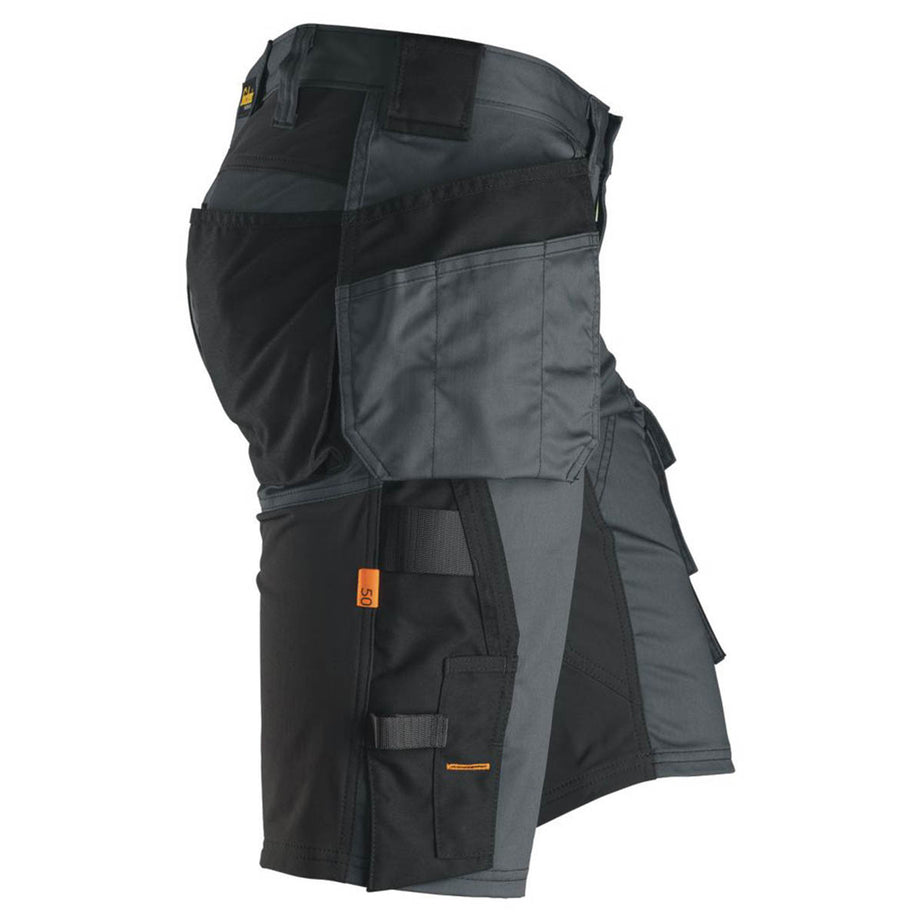 Snickers Work Shorts Mens Grey Black Stretch Breathable Multi Pockets 31"W - Image 4