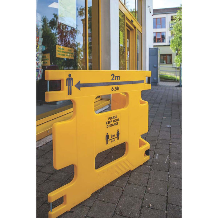 Addgards Safety Barrier Yellow Keep Your Distance Warning Public Pack Of 2 - Image 2