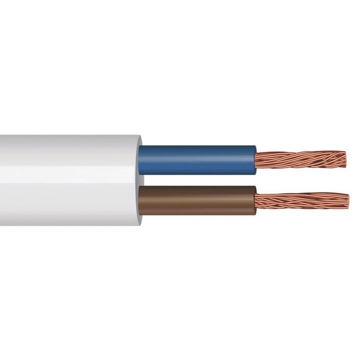 Time Flexible Cable 2-Core 2182Y PVC Sheathed White Indoor 0.75mm² 25m Coil - Image 1