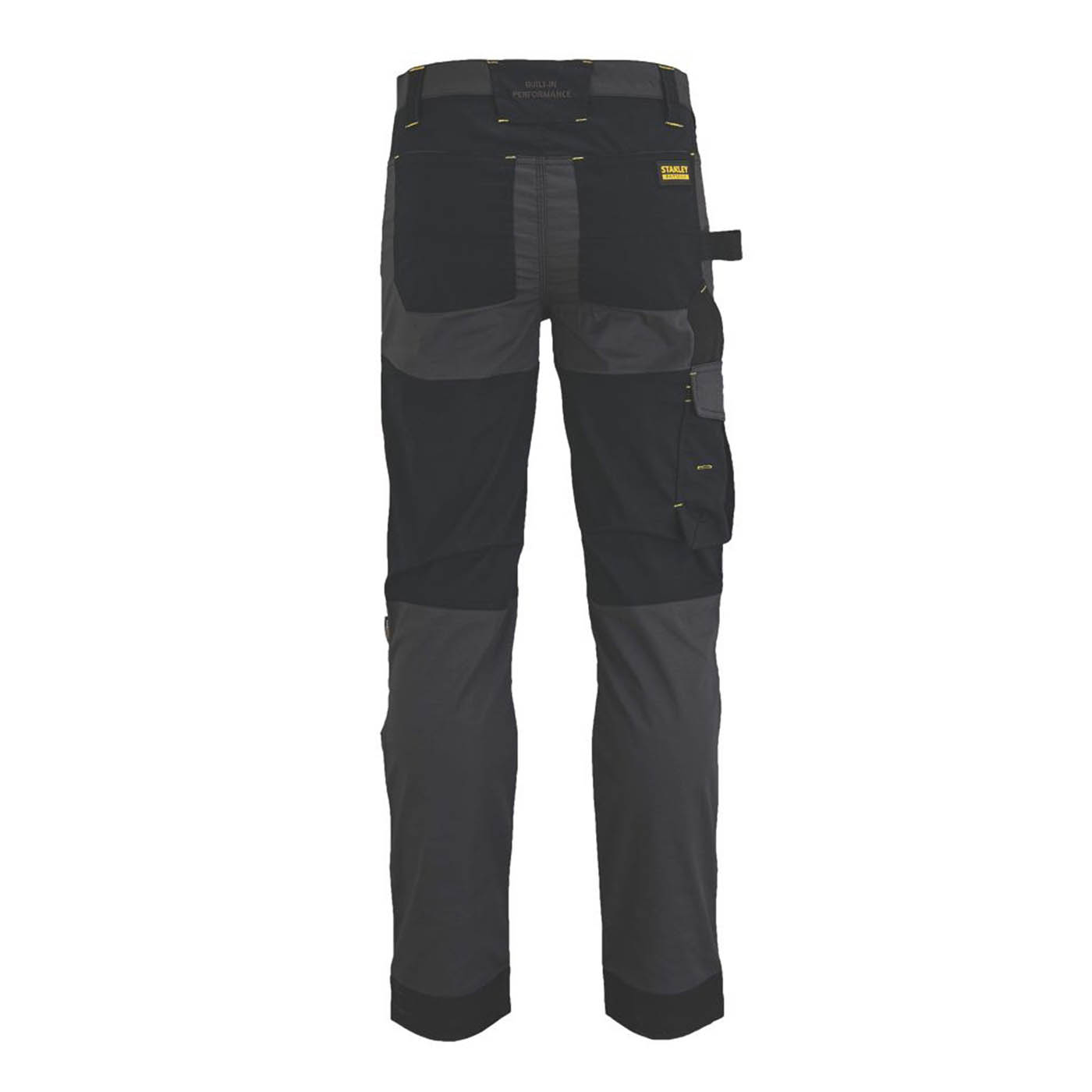 Stanley Work Trouser Mens Slim Fit Grey Black Stretch Multi Pockets 40"W 31"L - Image 2