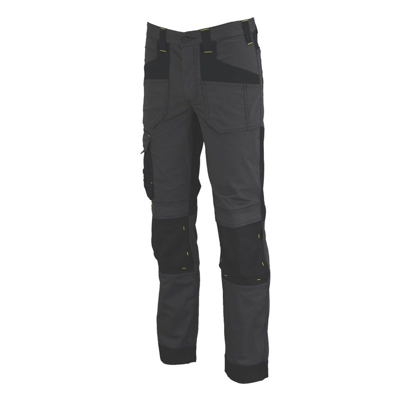 Stanley Work Trouser Mens Slim Fit Grey Black Stretch Multi Pockets 40"W 31"L - Image 4