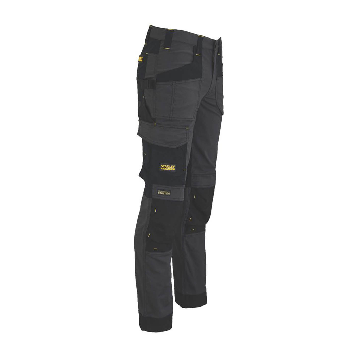 Stanley Work Trouser Mens Slim Fit Grey Black Stretch Multi Pockets 40"W 31"L - Image 5