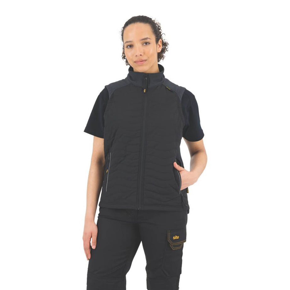 Site Body Warmer Women's Softshell Fleece Black Zipped Water-Repellent Size 14 - Image 3