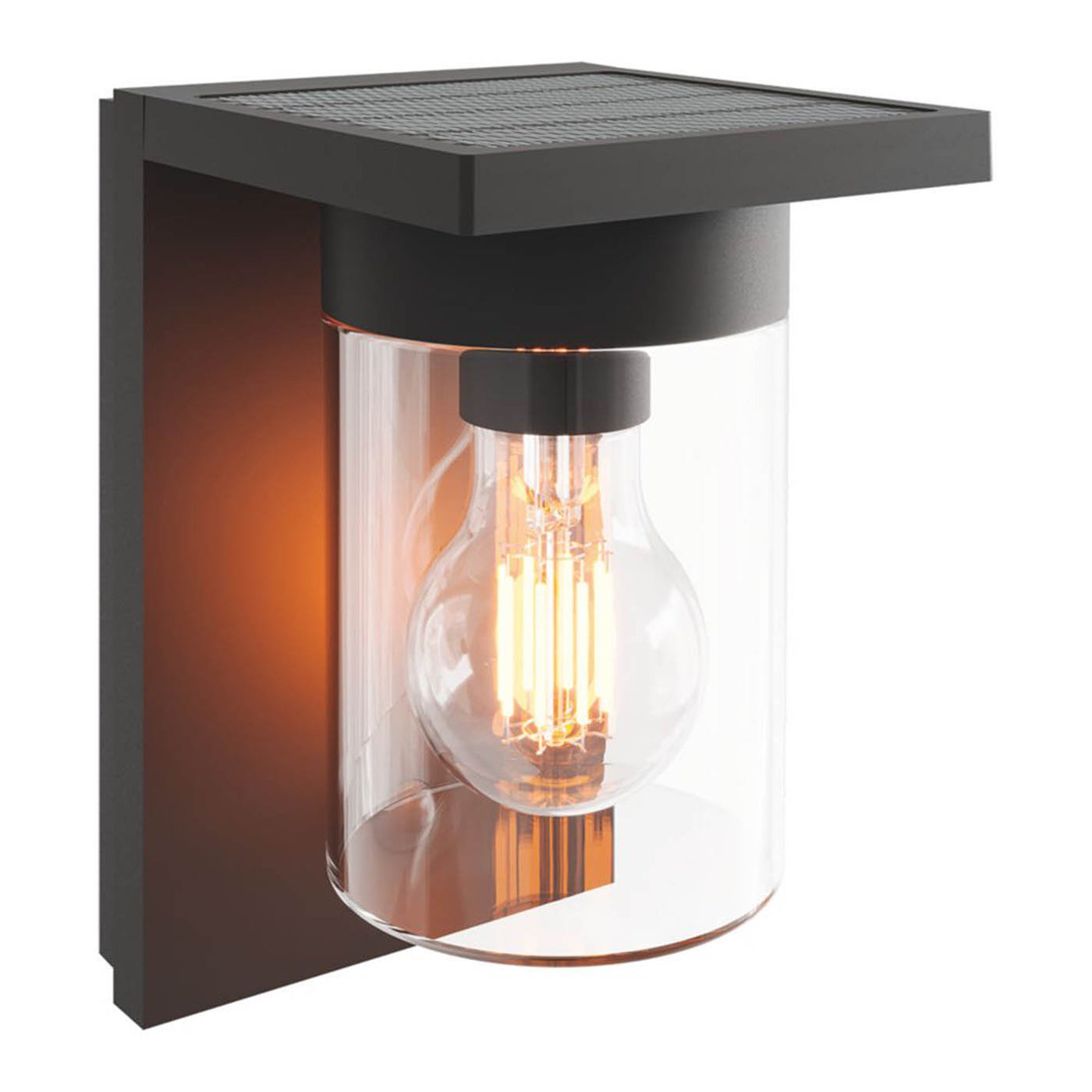 Calex Outdoor Solar Wall Light LED With PIR Sensor Rechargeable Black Modern - Image 2