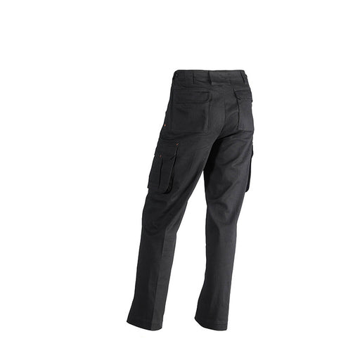 Mens Work Trousers Multi Pocket Black Water Repellent Comfort Cotton (Uk 40) - Image 1