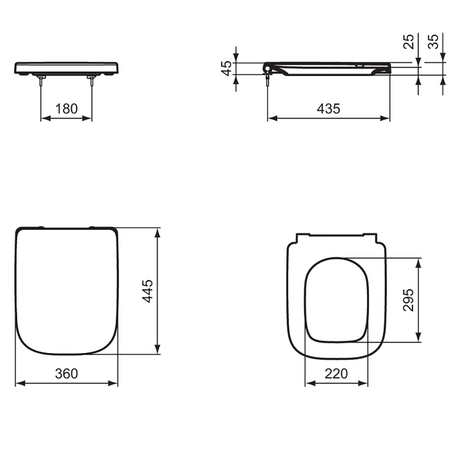 Toilet Seat And Cover White Soft Close Quick Release Duraplast Square Bathroom - Image 3