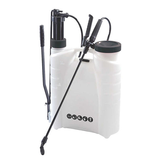 Garden Pressure Sprayer Backpack White Plastic 12L Outdoor Patio Chemical Spray - Image 1