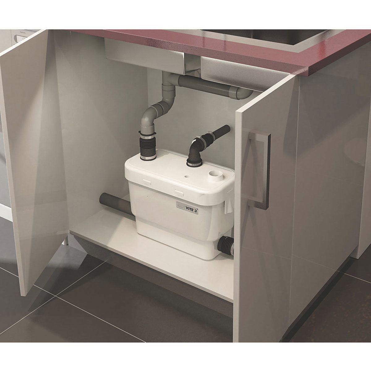 Saniflo Water Pump Macerator Sanivite+ 6004 Grey for Kitchen Utility room - Image 2