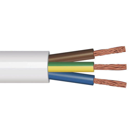 Time 3183Y White 3-Core 1mm² Flexible Cable 25m Drum - Image 1