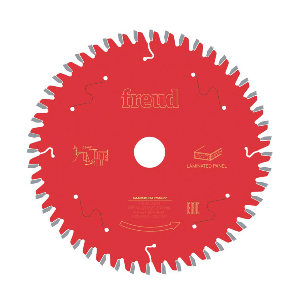 Freud Wood Circular Saw Blade Fine Cut Carbide Tip Multi-Material 160 x 20mm 48T - Image 1