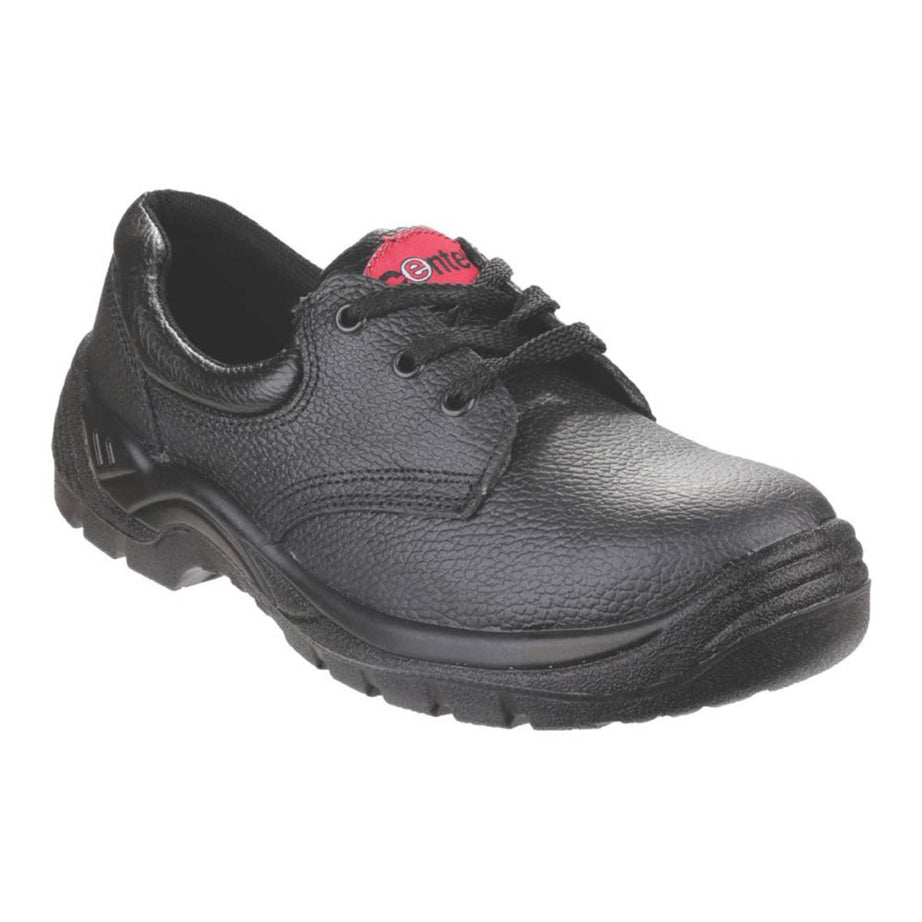 Centek Safety Shoes Unisex Standard Fit Black Leather Workwear Steel Toe Size 5 - Image 1