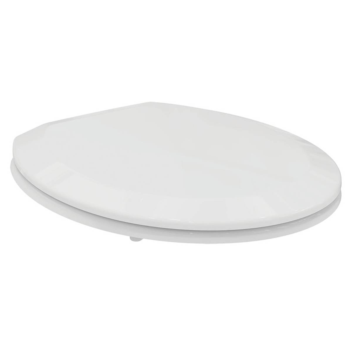 Toilet Seat Oval Lightweight White Duraplast Adjustable Bottom Fix Durable - Image 1
