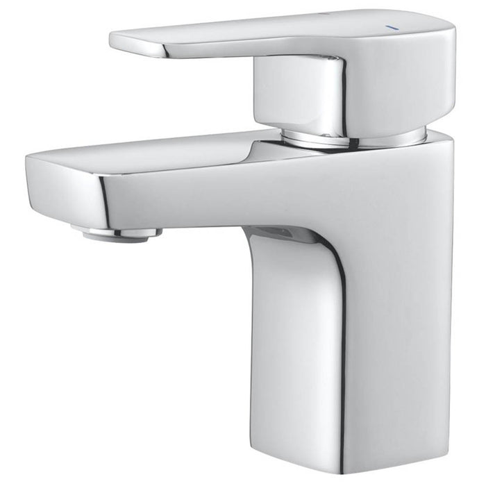 Bathroom Sink Tap Mixer Mini Basin Tap Faucet Modern Silver Brass Square Head - Image 1