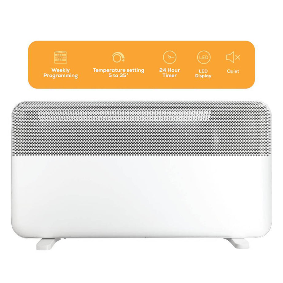 TCP  2000W Electric Portable or Wall-Mounted Convector Panel Heater White - Image 2