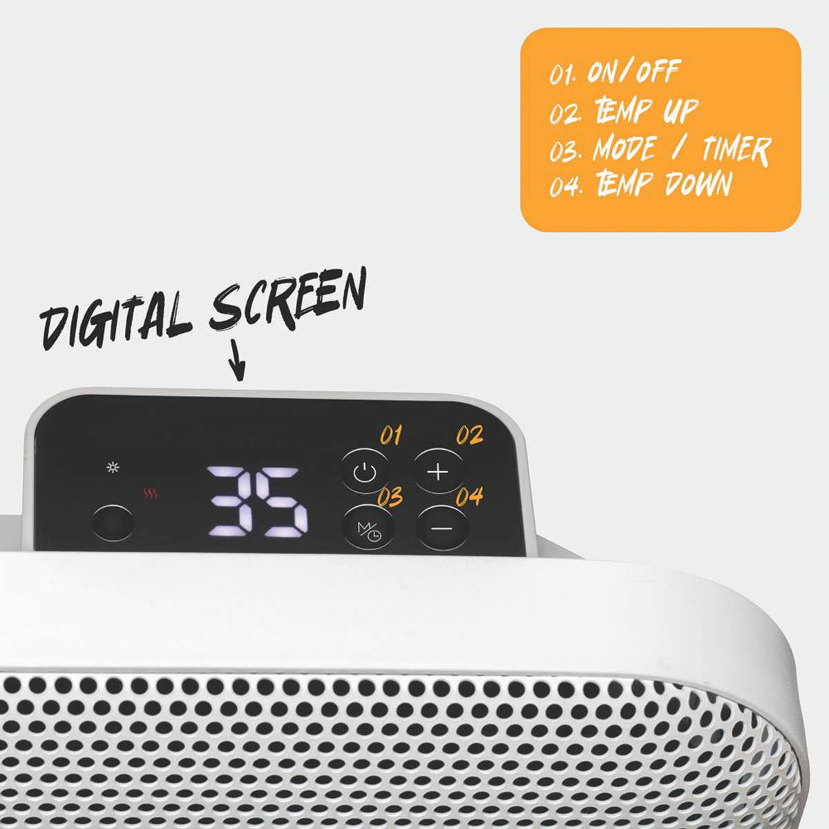 TCP  2000W Electric Portable or Wall-Mounted Convector Panel Heater White - Image 3