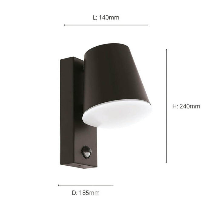 Outdoor Wall Light With PIR Sensor Black Modern Conical-Shaped Shade Patio - Image 6