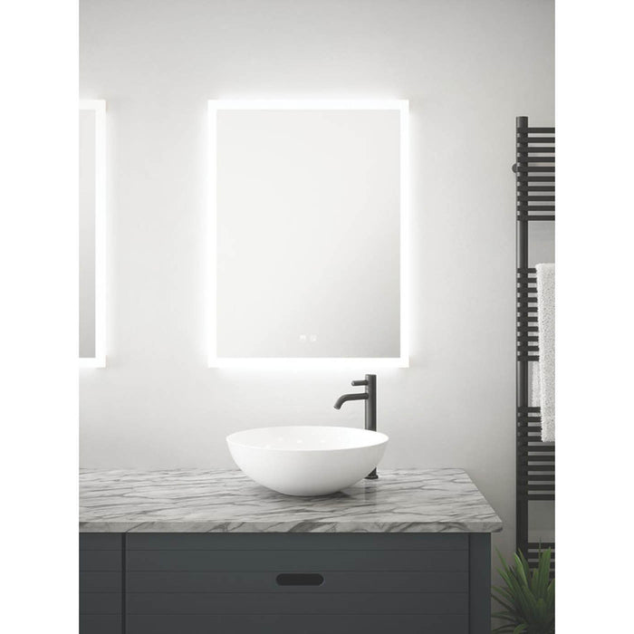 LED Bathroom Mirror Dimmable Rectangular Touch Control Built-In Demister 60x80cm - Image 2