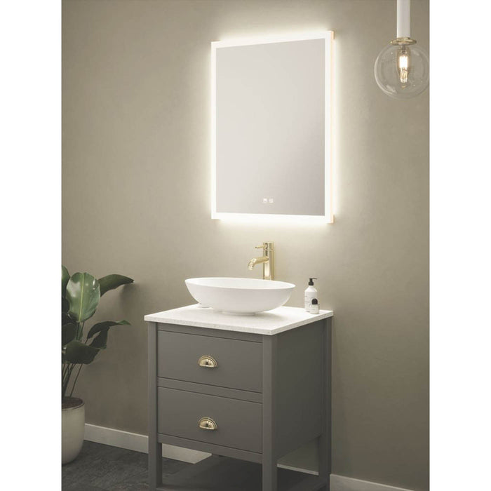 LED Bathroom Mirror Dimmable Rectangular Touch Control Built-In Demister 60x80cm - Image 3