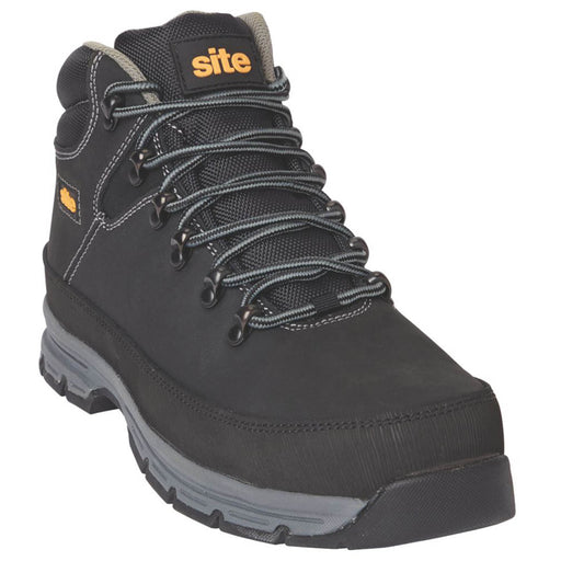 Site Safety Boots Unisex Steel Toe Cap Black Standard Fit Comfortable Size 7 - Image 1