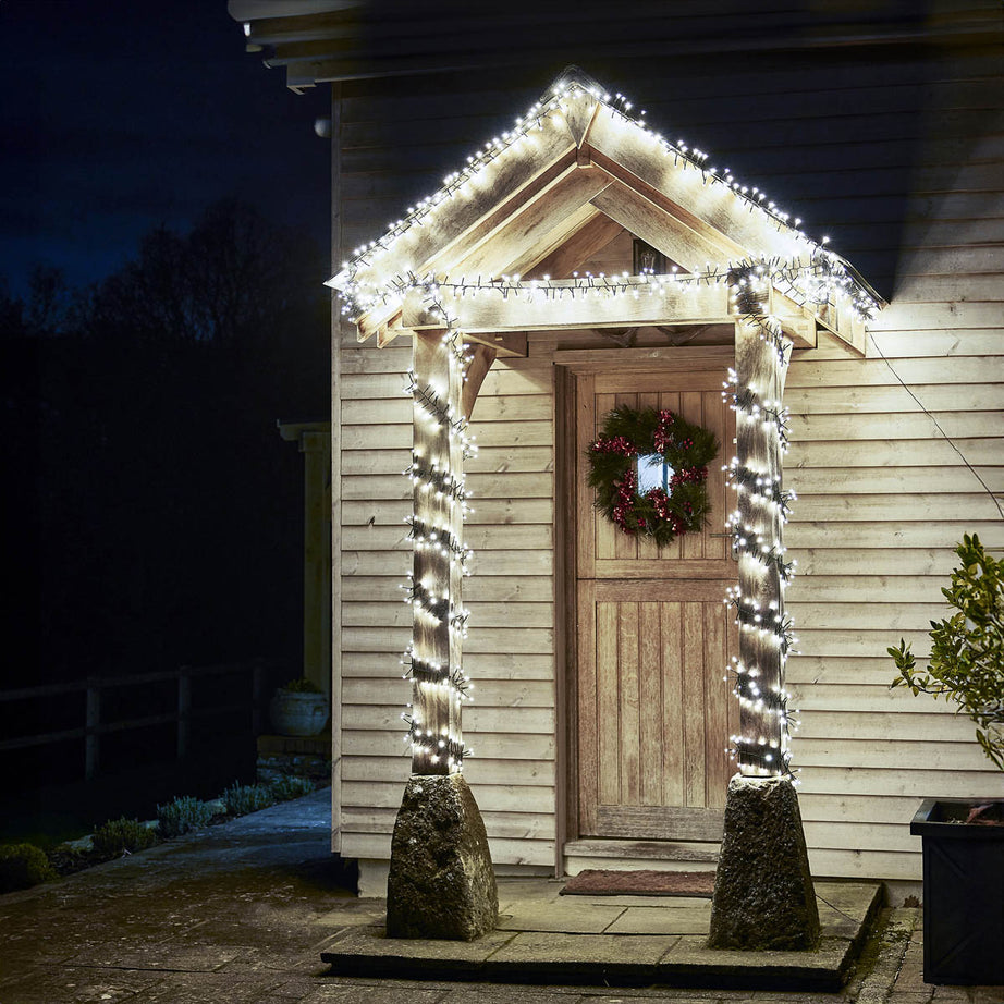 LED Christmas String Lights 2000 Ice White Cluster Timer Indoor Outdoor Home - Image 1