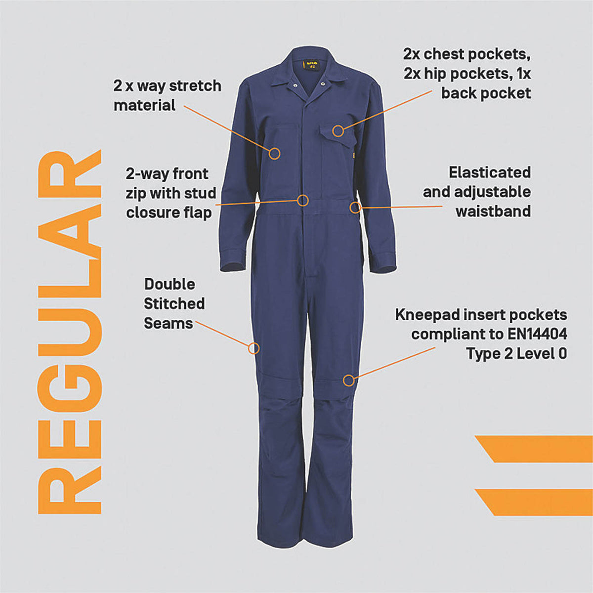 Site Betoia Womens Stretch Coveralls Blue Size 18 28" L - Image 3